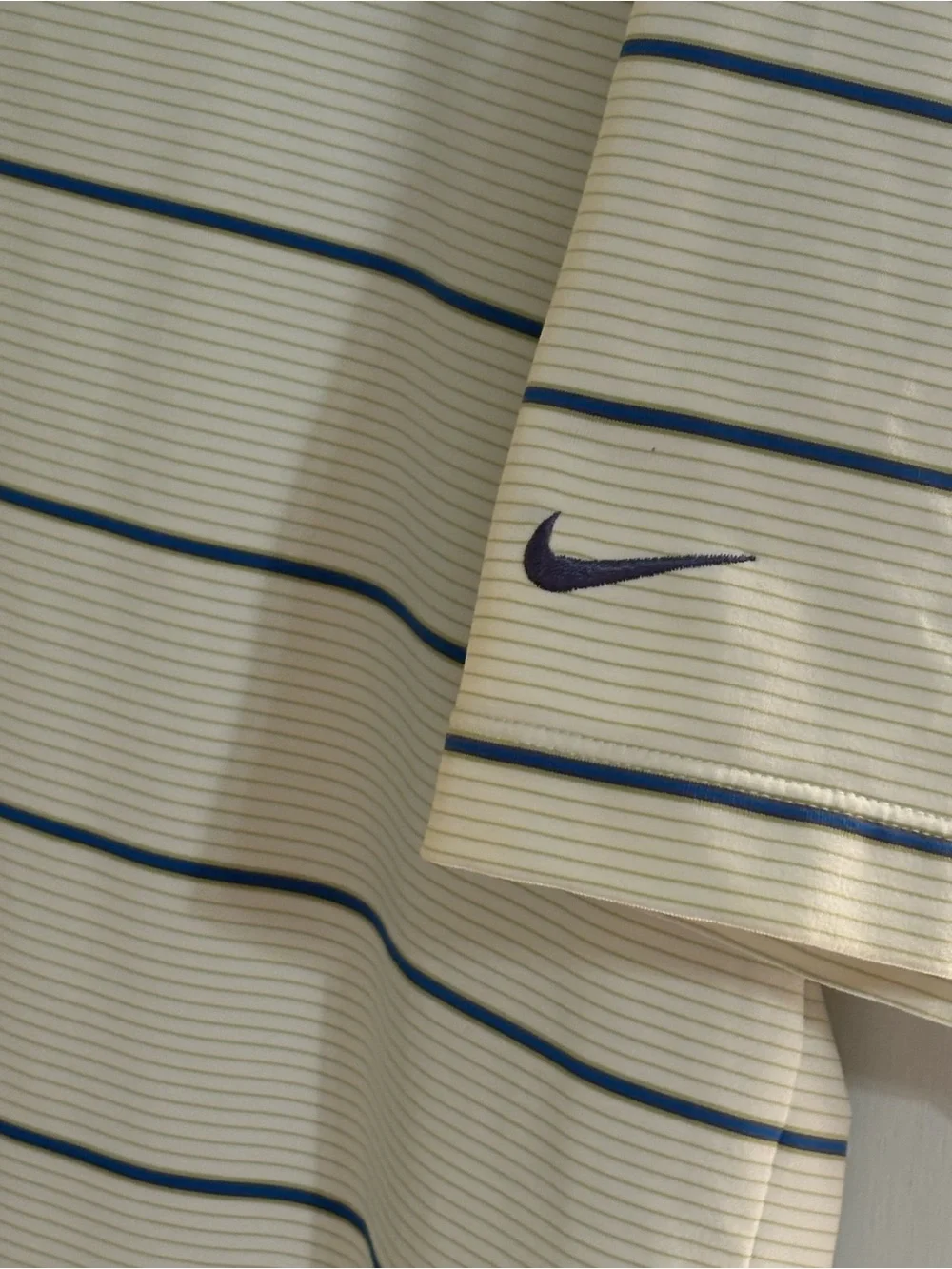 Y2K Label Nike Golf Polo with Navy Thin Stripes